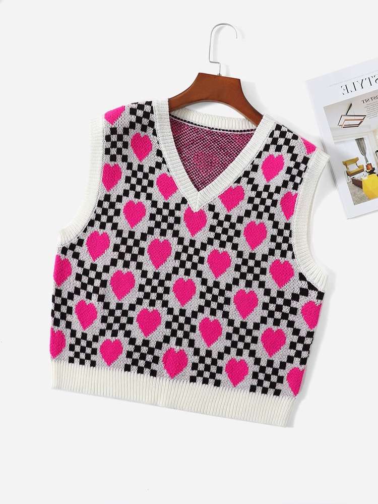 Heart Multicolor Regular Women Knitwear 1839