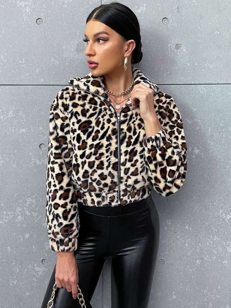  Long Sleeve Regular Fit Casual Women Faux Fur Coats 7367