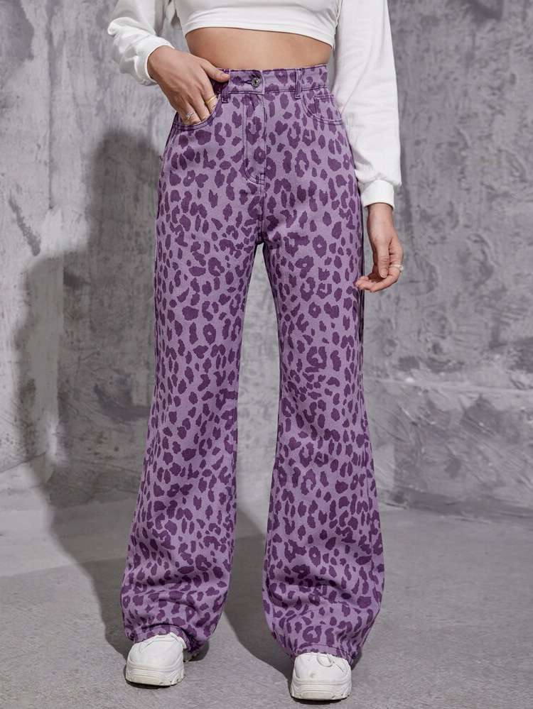 Leopard Button Long Women Clothing 978