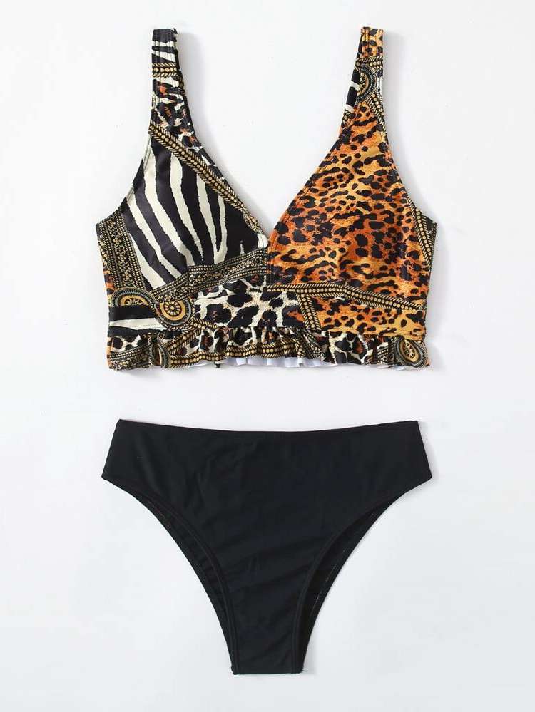  Casual Leopard Multicolor Women Beachwear 1521