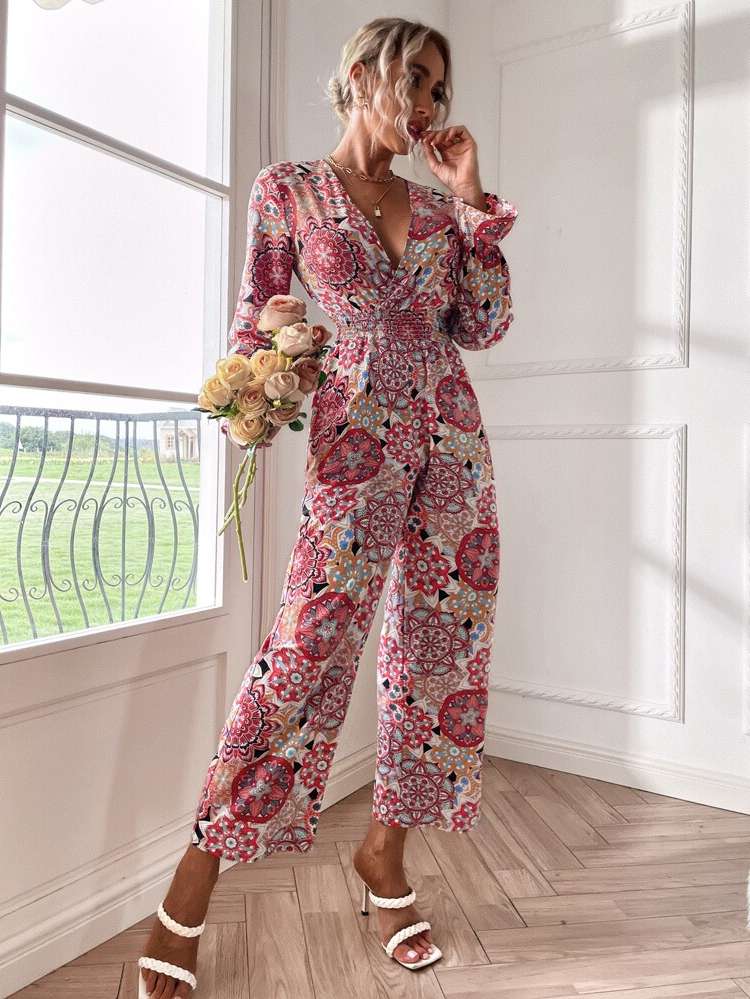 Boho Long Long Sleeve Women Jumpsuits 3693