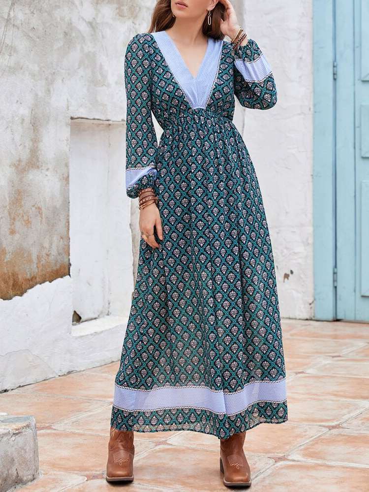  Long Sleeve Boho Women Dresses 9879