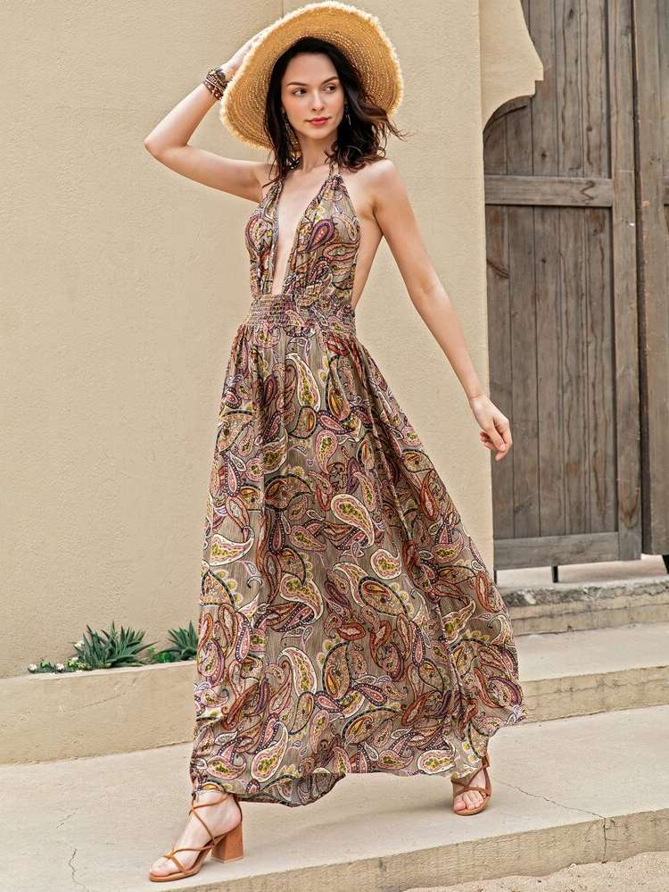  Paisley Halter Boho Women Clothing 7317