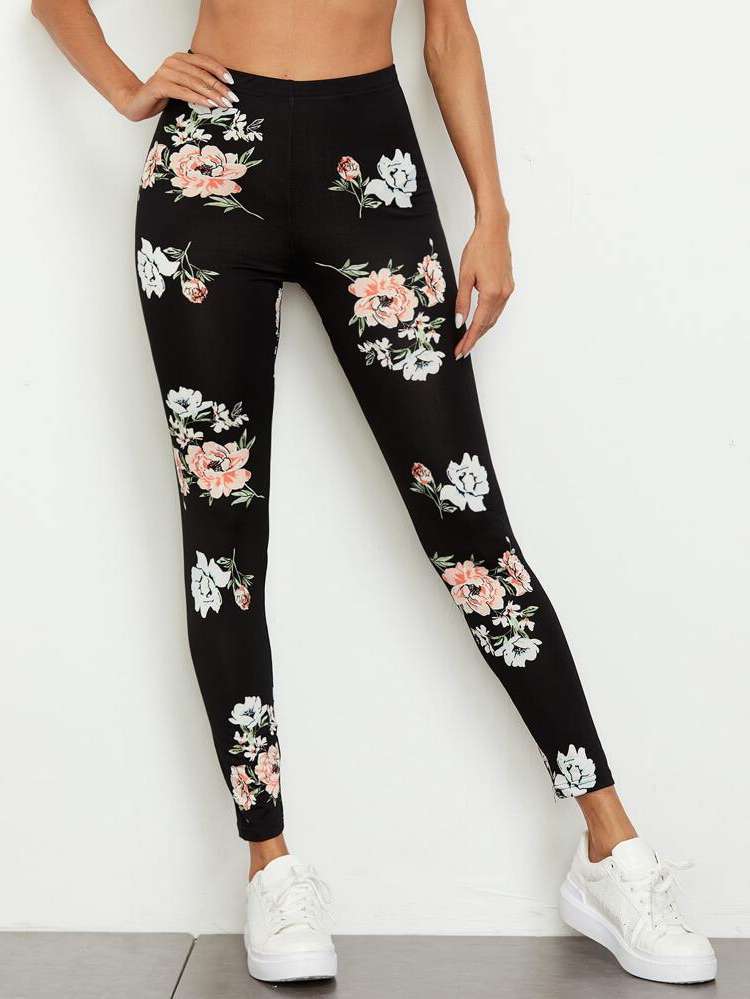 Casual Cropped Floral Women Leggings 8869