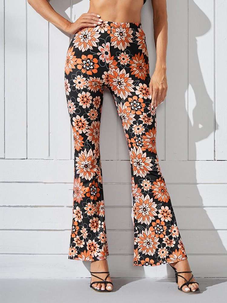  Multicolor Floral Vintage Women Bottoms 5112