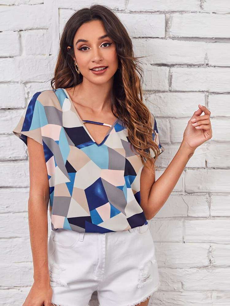  Multicolor Regular Women Blouses 7072