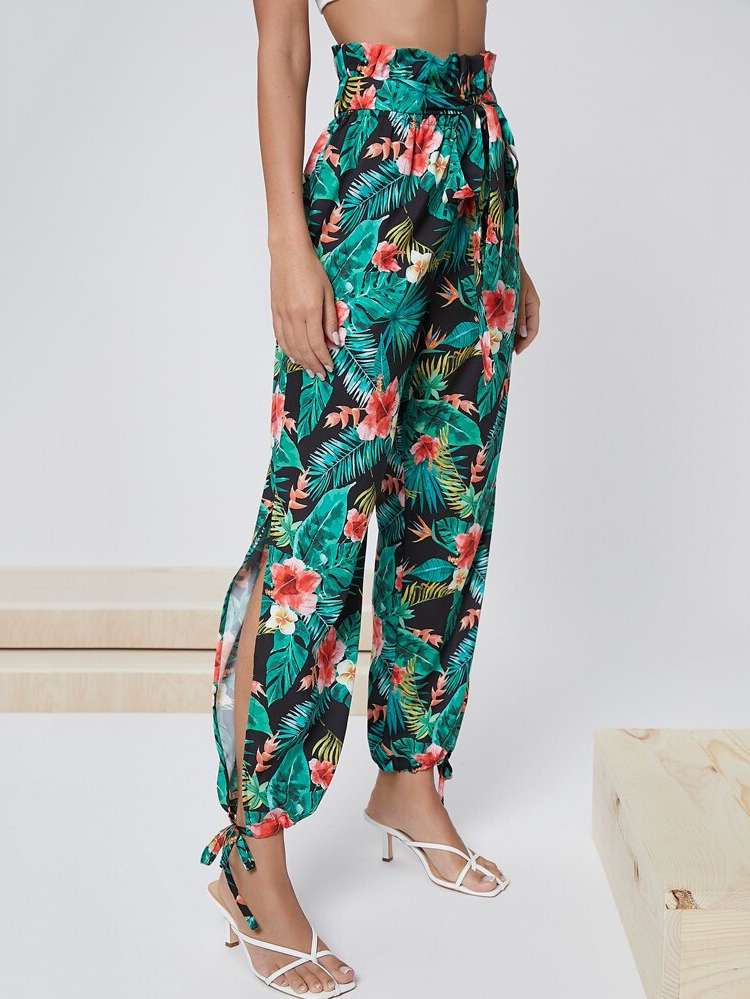  Long Belted Tropical Women Bottoms 297