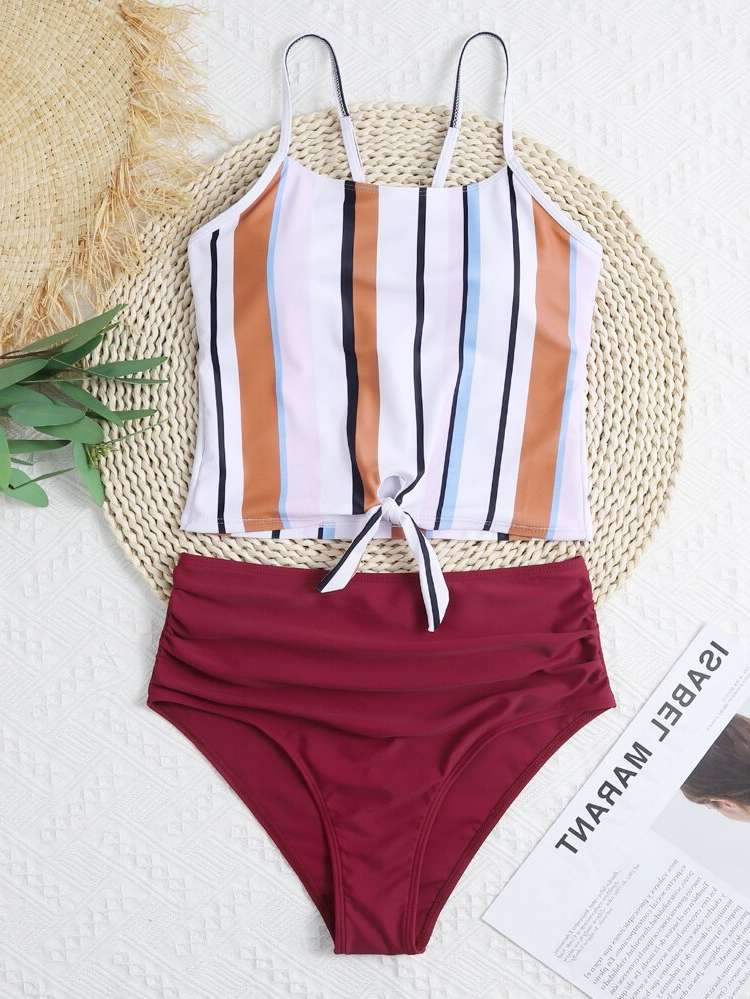  Striped Knot Women Swimwear 498