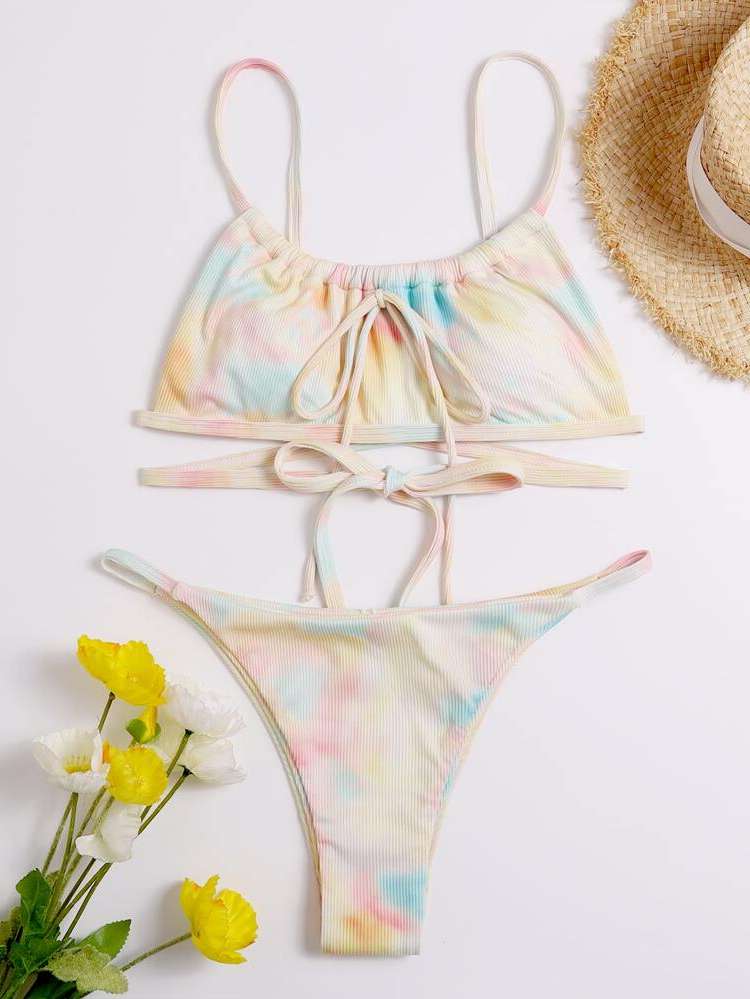  Multicolor Criss Cross Spaghetti Strap Women Beachwear 457