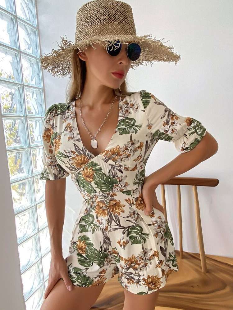 Multicolor Boho Short Sleeve Women Clothing 198