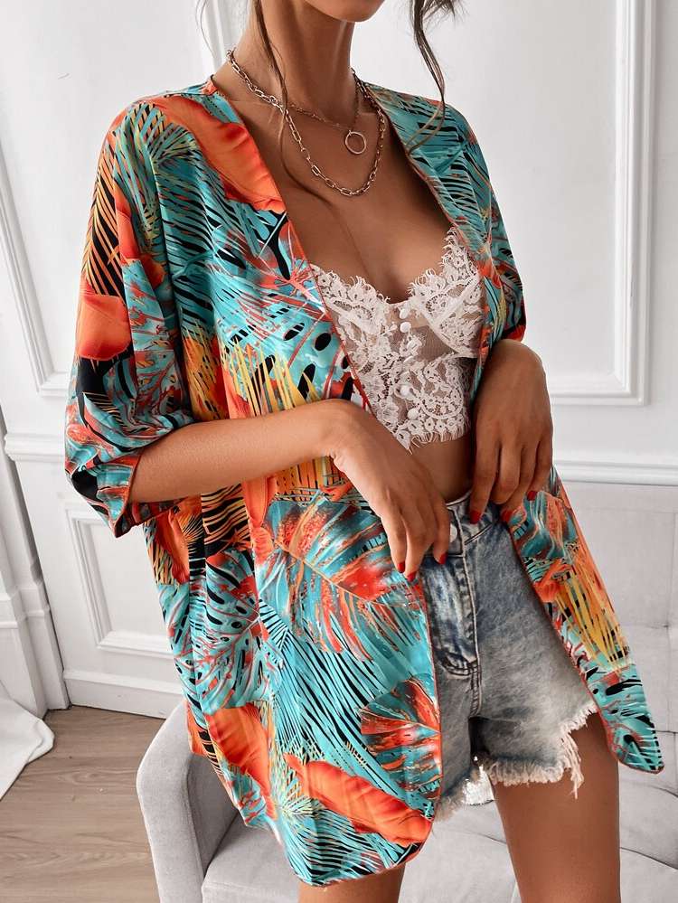   Multicolor Women Cover Ups  Kimonos 795