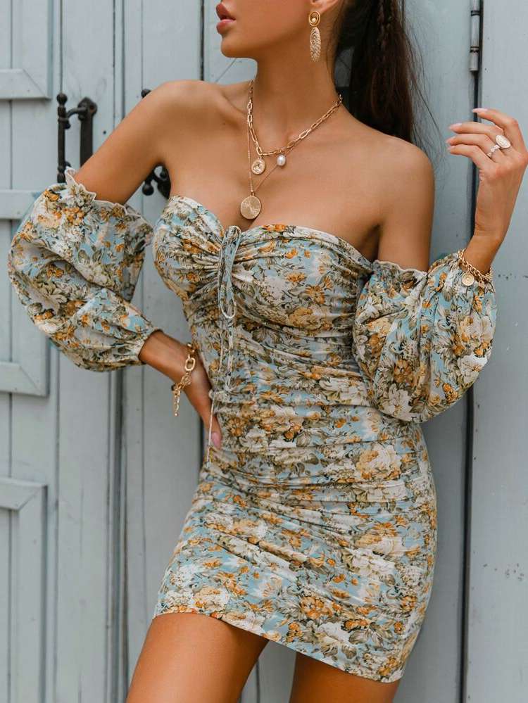  Boho Slim Fit Floral Women Dresses 972