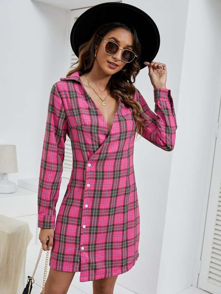  Tartan Multicolor Wrap Women Clothing 1168