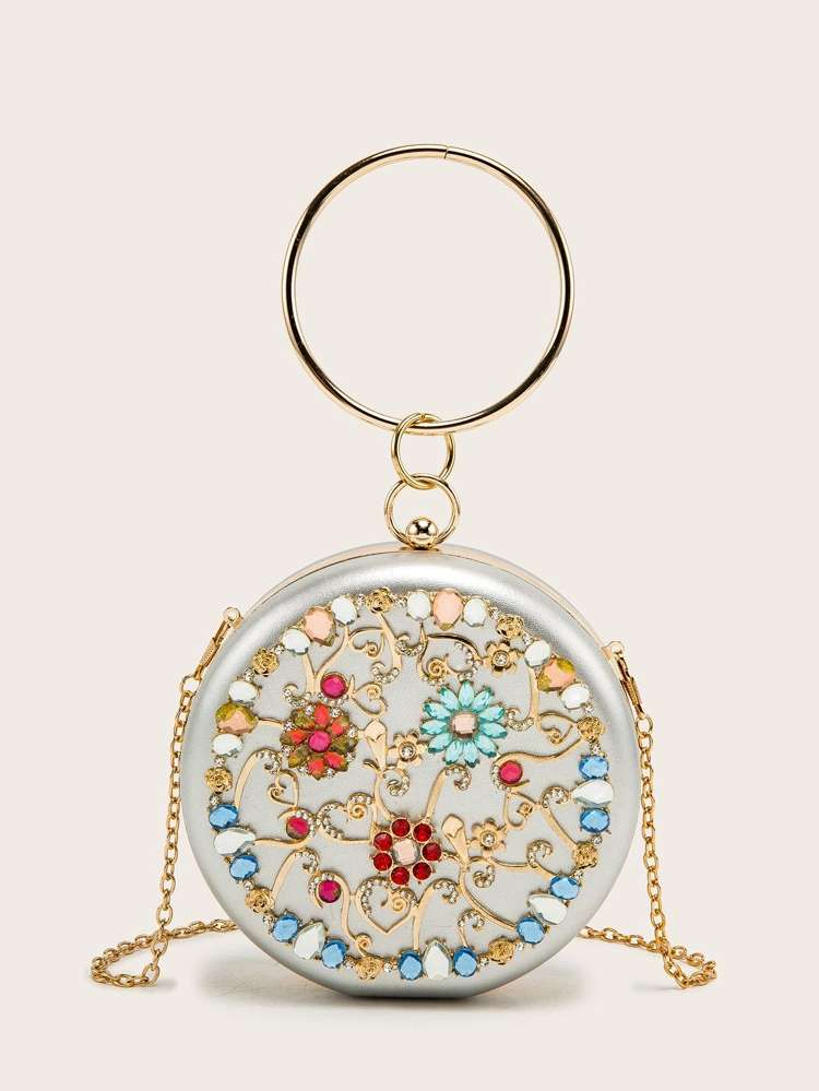 Rhinestone Multicolor Floral Women Bags 1