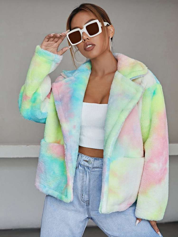 Multicolor Long Sleeve Tie Dye Regular Fit Women Clothing 6077