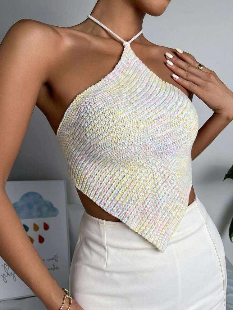  Crop Sexy Halter Women Knitwear 466