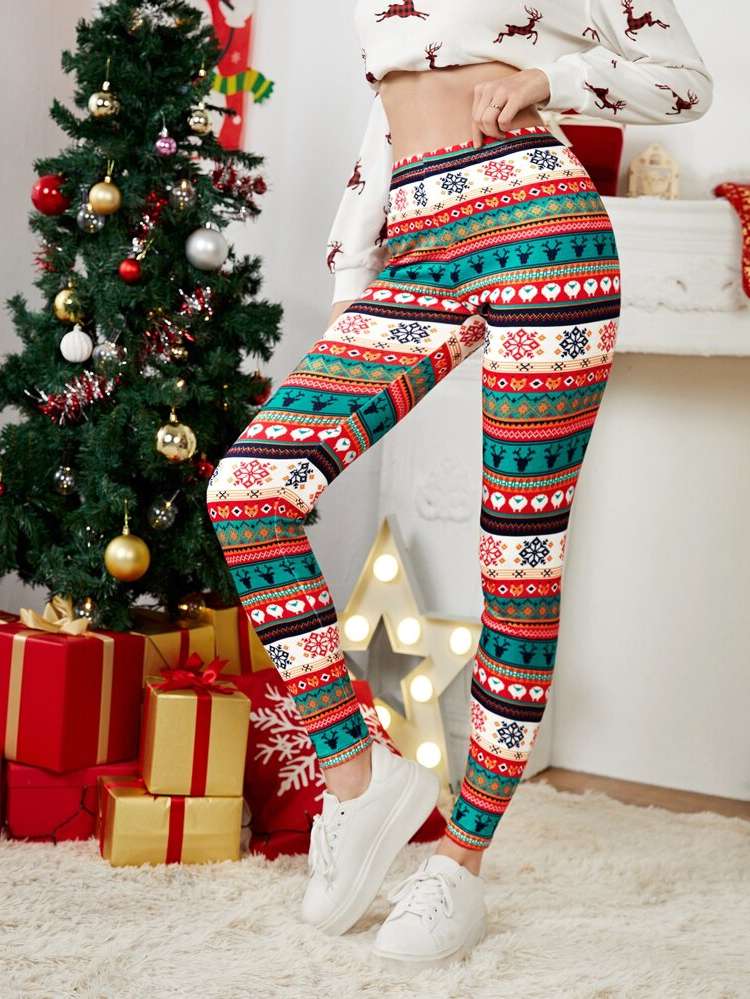  Casual Christmas Cropped Women Clothing 327