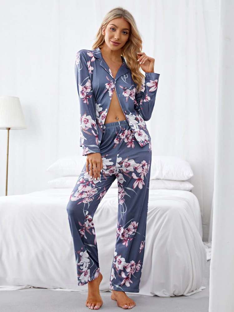 Elegant  Long Sleeve Women Sleep  Lounge 6581