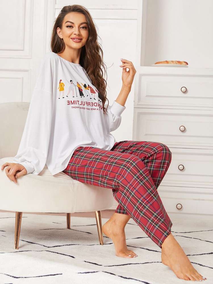  Multicolor Long Sleeve Women Pajama Sets 7439