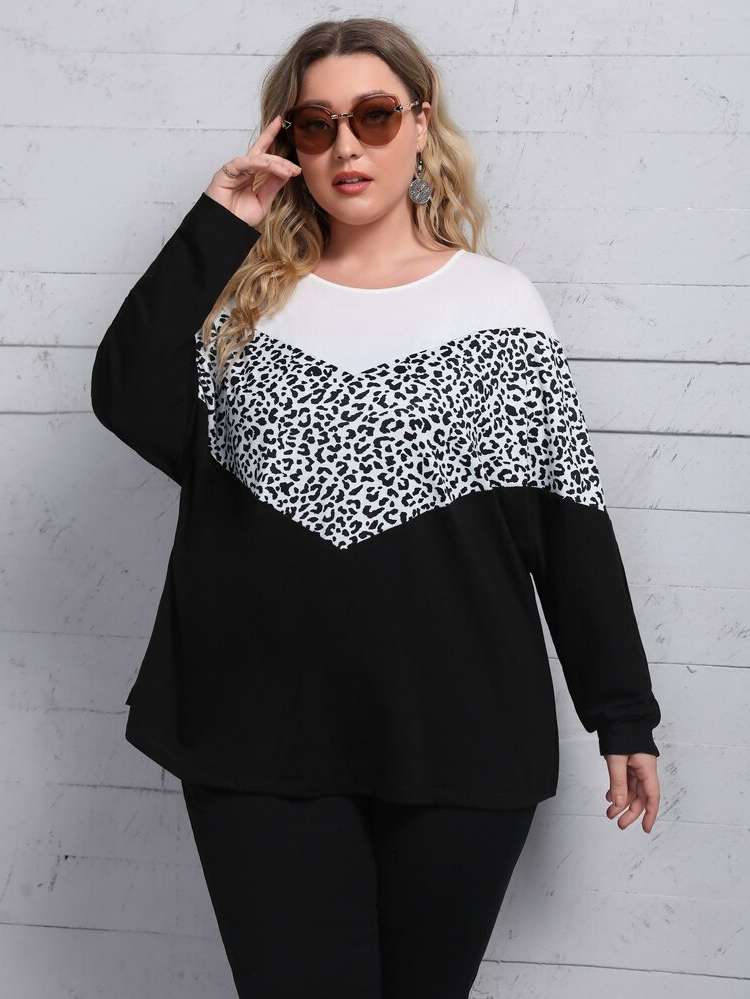  Long Sleeve Casual Plus Size T-shirts 5804