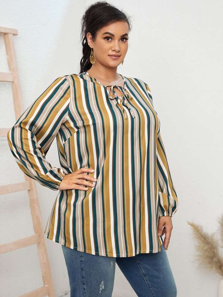  Multicolor Long Plus Size Tops 1479