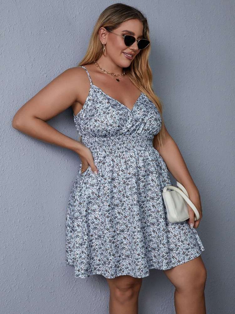  Short Regular Fit All Over Print Plus Size Dresses 1995