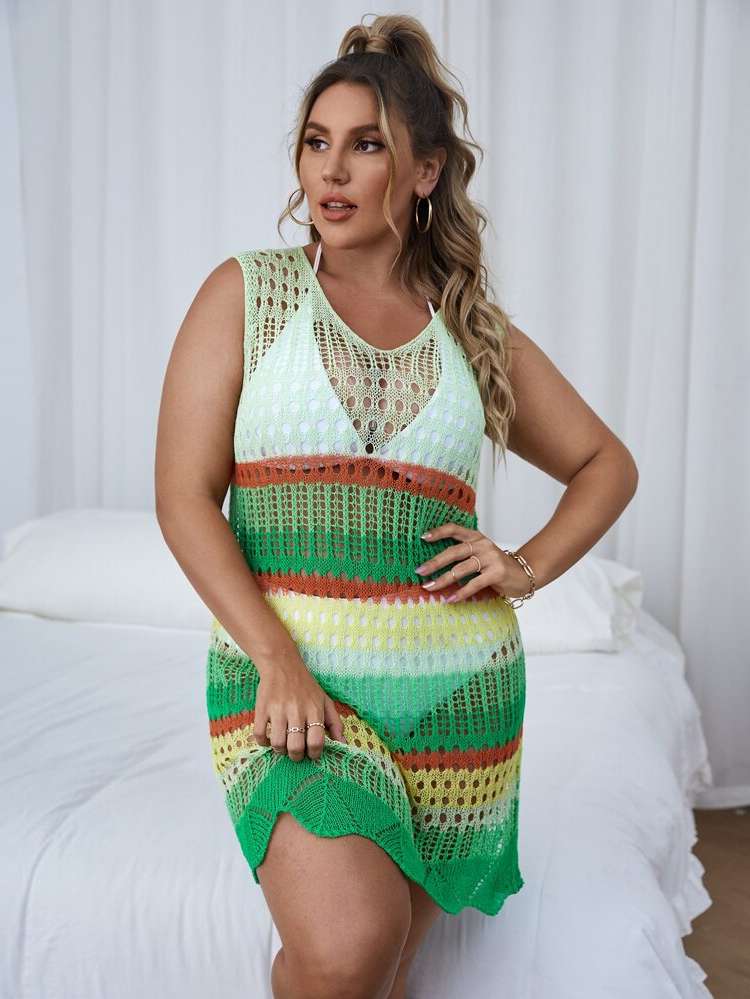 Sleeveless  Plus Size Beachwear 3324