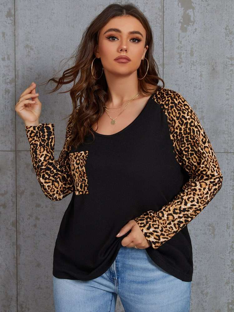  Regular Fit Long Long Sleeve Plus Size T-shirts 9013