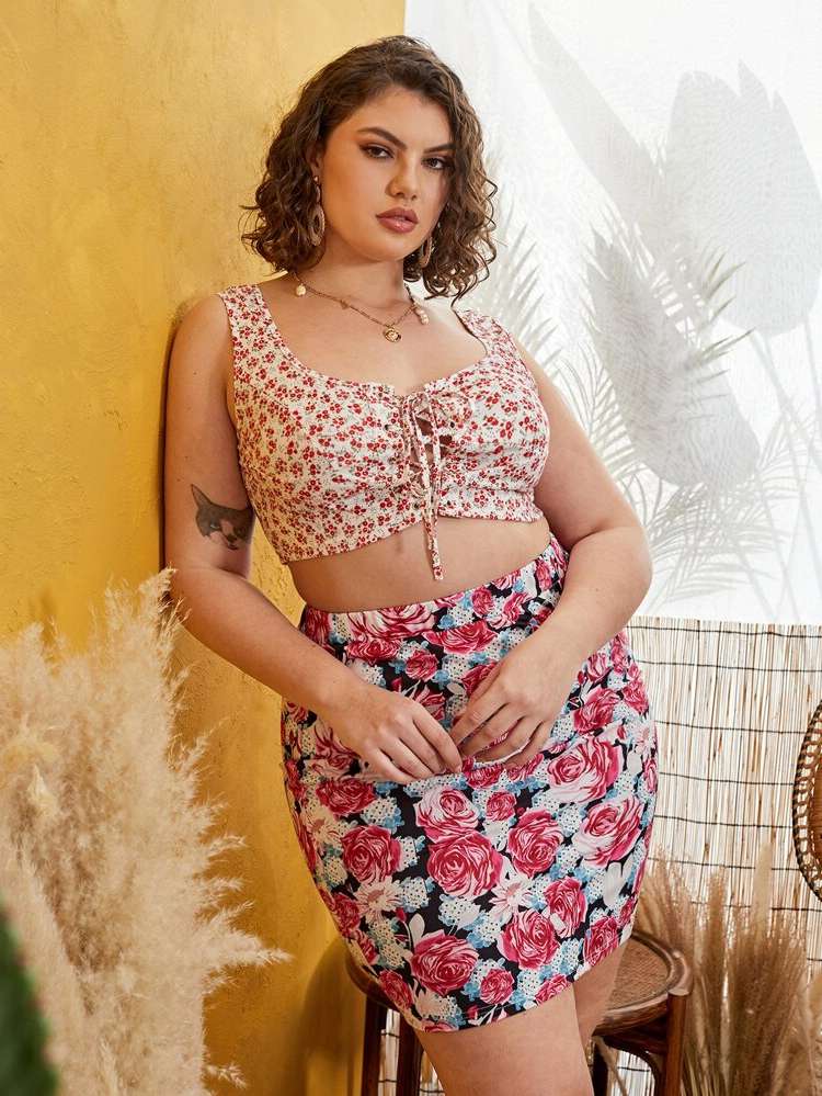  Boho Scoop Neck Plus Size Tops 214