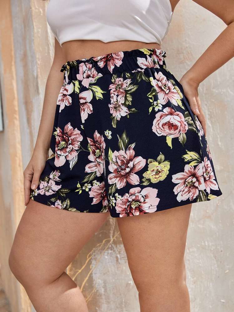 Floral  Boho Plus Size Bottoms 7940