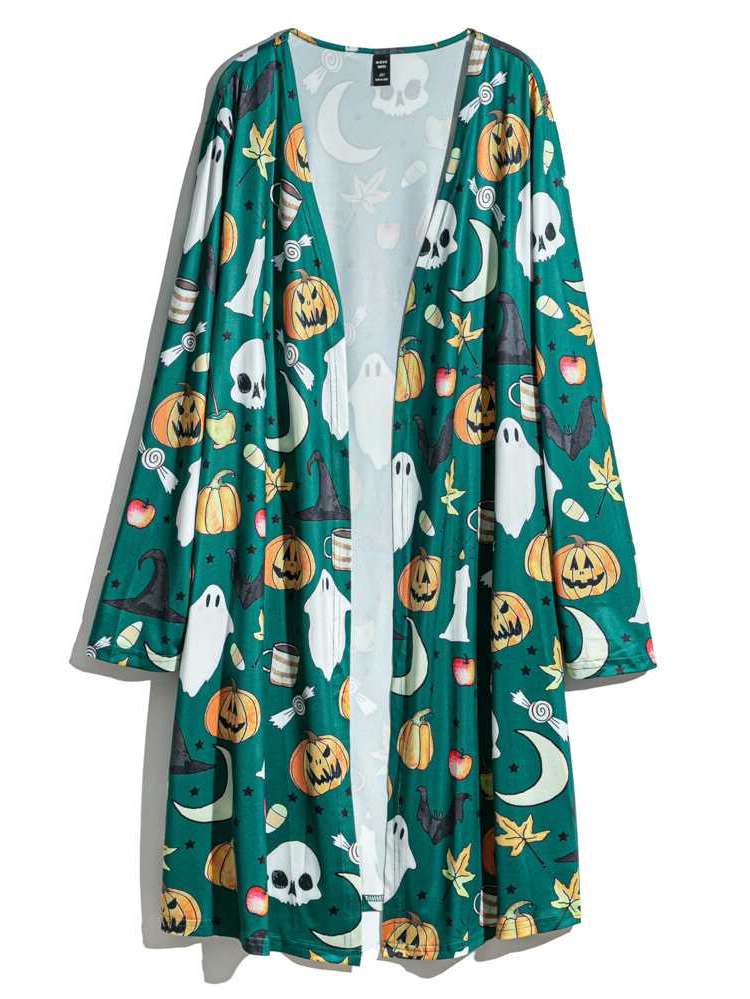 Midi Regular Fit Halloween Multicolor Women Plus Clothing 7232