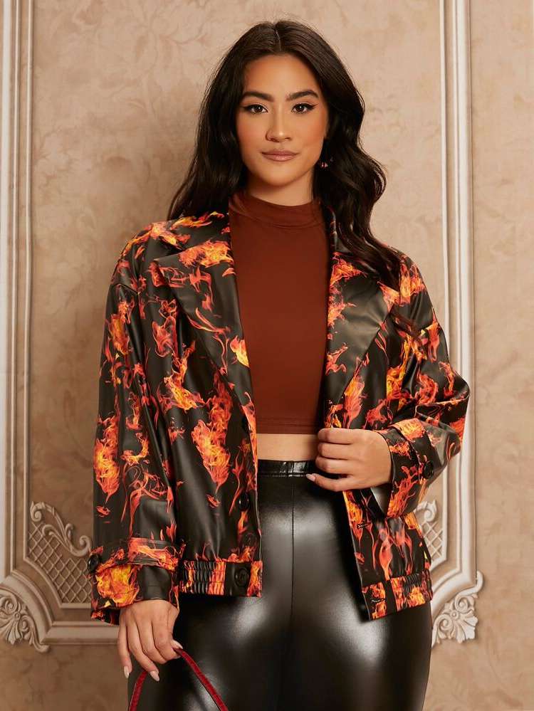 Casual Lapel Regular Plus Size Outerwears 1508