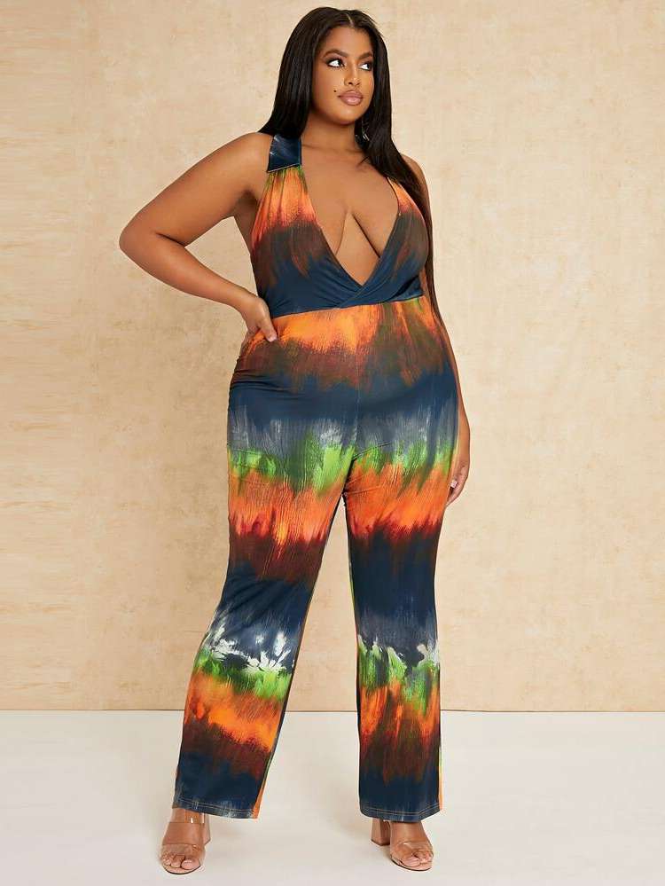  Sexy Sleeveless Halter Plus Size Jumpsuits  Bodysuits 925