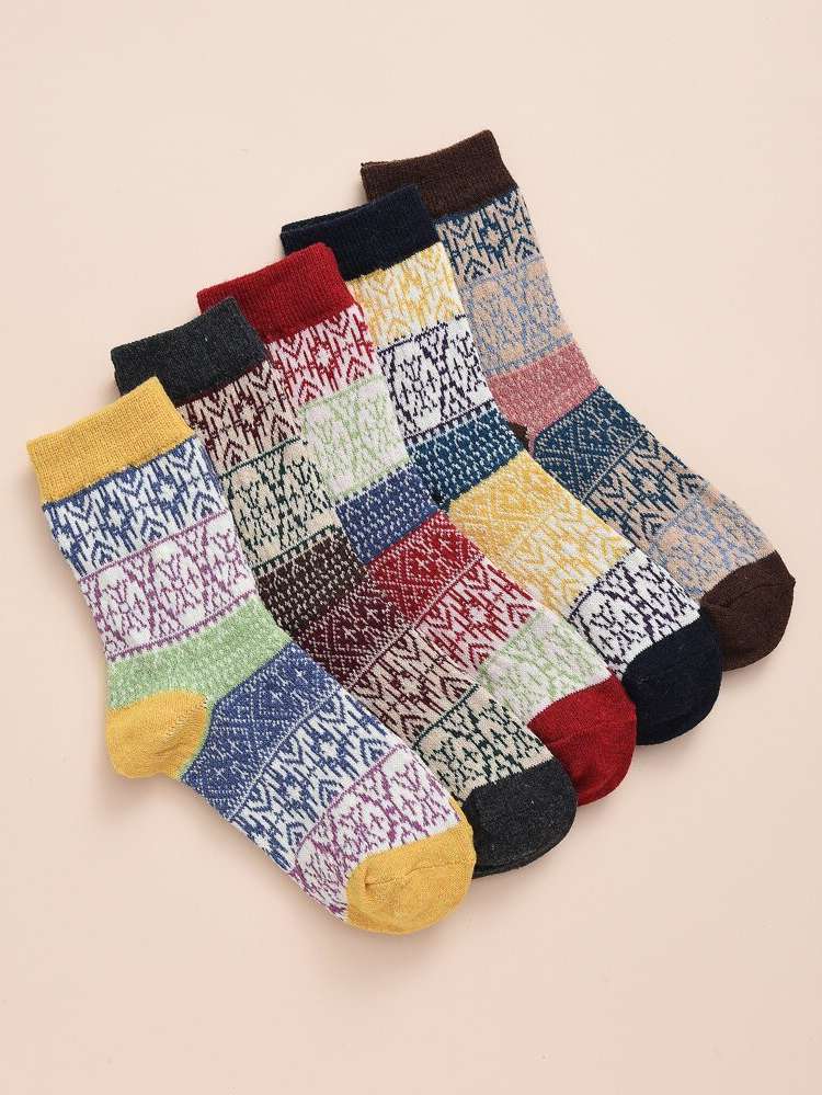 Graphic Multicolor Women Socks  Hosiery 3612