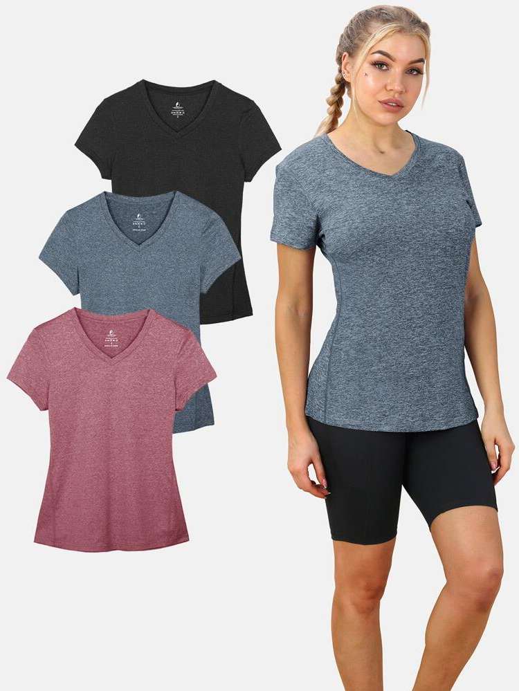 V neck Multicolor  Women Activewear 2355