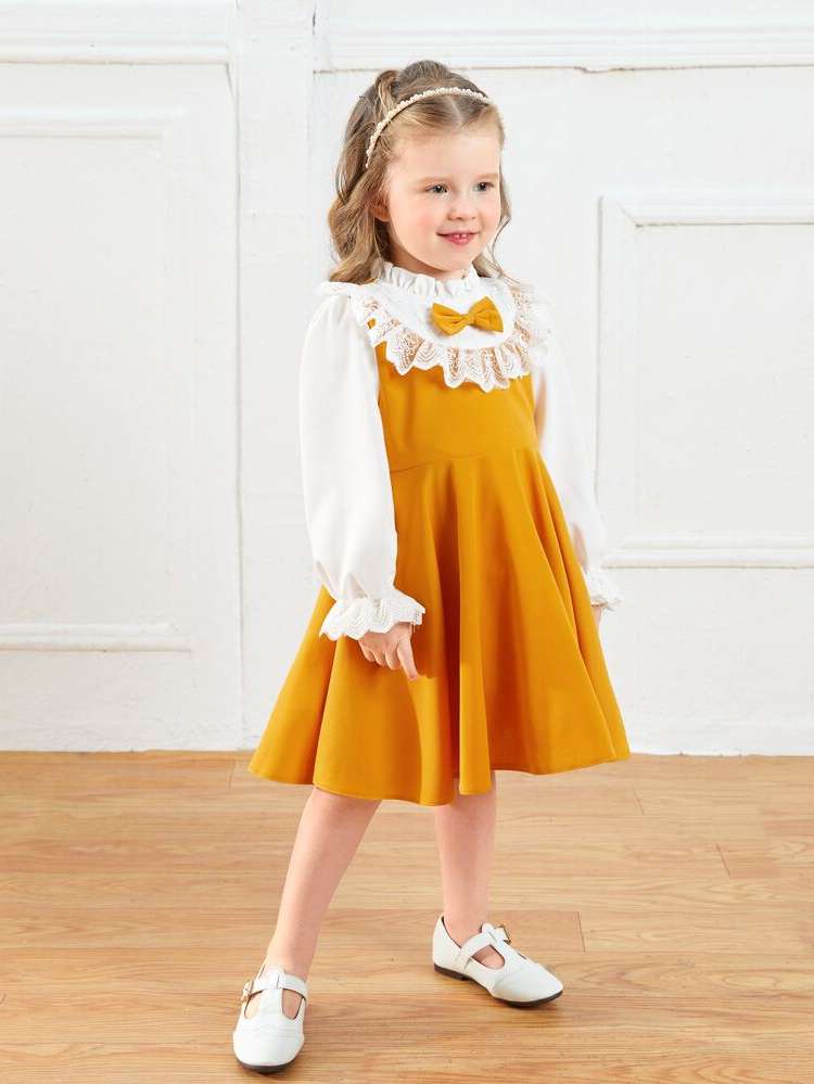 Colorblock Long Sleeve Glamorous Toddler Girl Partywear 3233