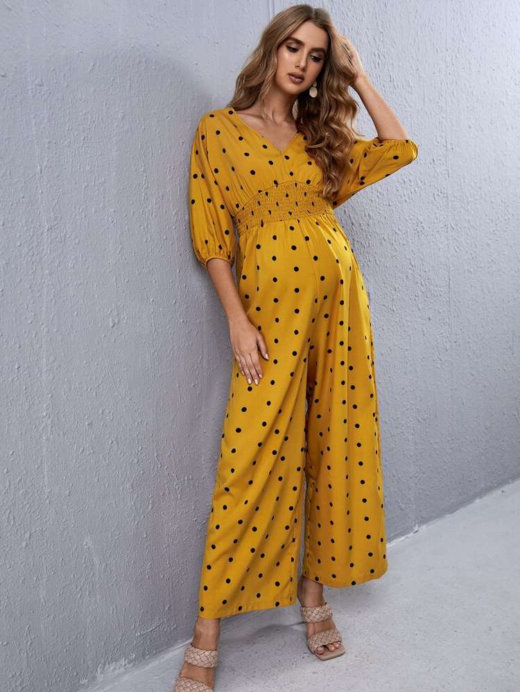 Long Polka Dot Elegant Maternity 2306