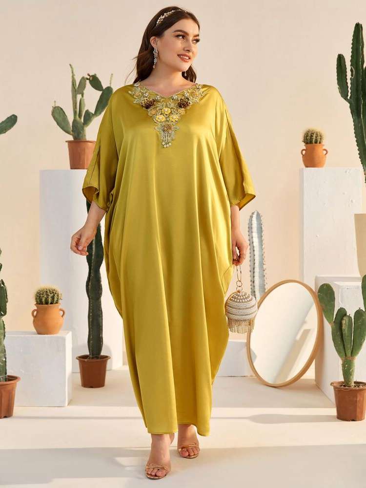 Long Mustard Yellow Floral World Apparel 5911