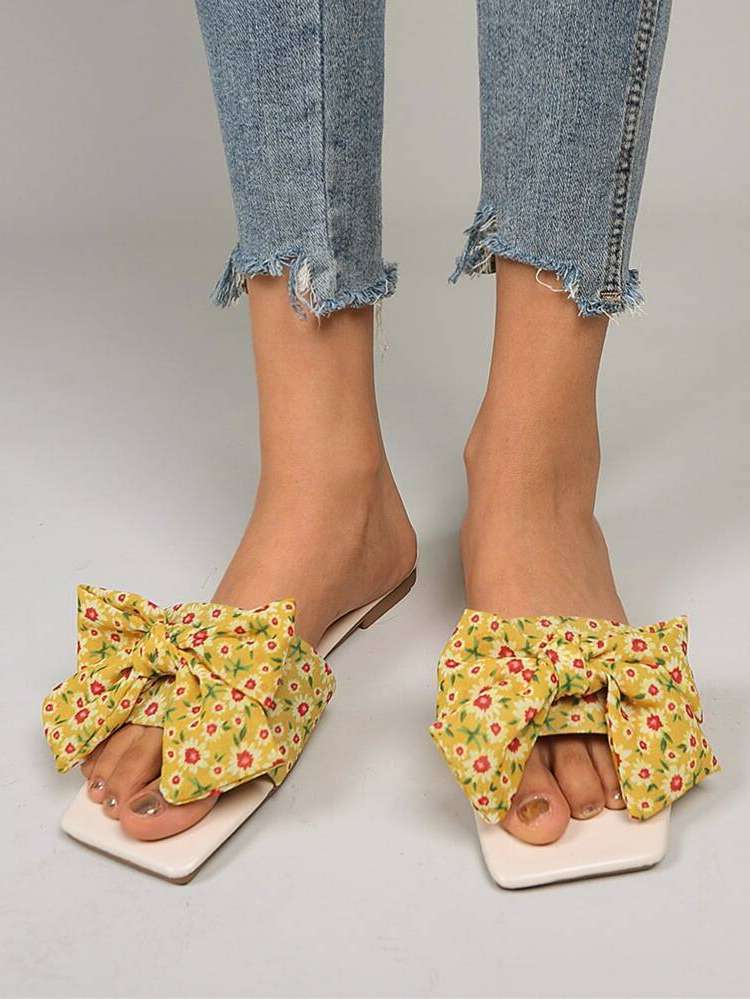  Floral Mustard Yellow Women Sandals 424