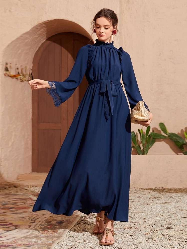  Long Sleeve Navy Blue Wedding  Special 2164