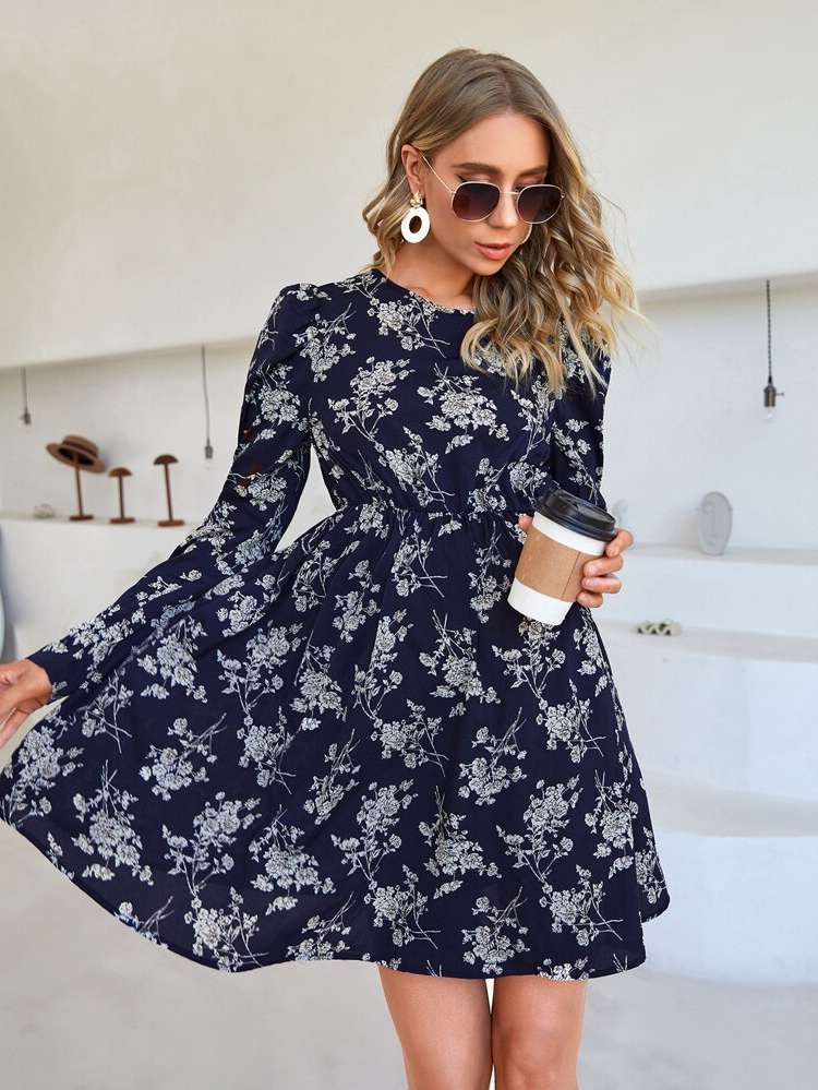 Navy Blue Long Sleeve Elegant Regular Fit Maternity 6085