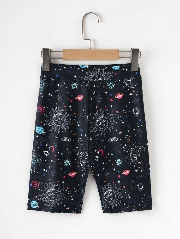 Short Navy Blue Galaxy Girls Clothing 38