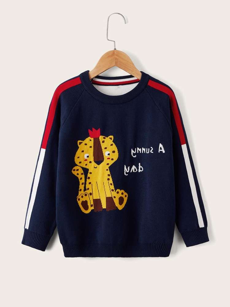  Round Neck Long Sleeve Toddler Boys Knitwear 7558