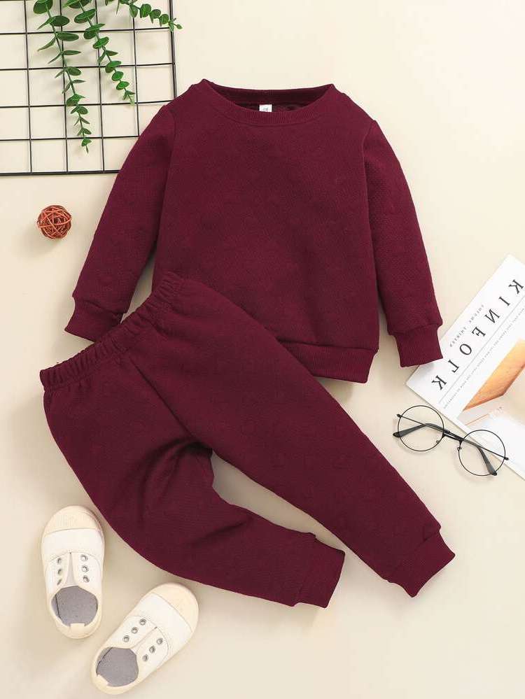  Long Sleeve Round Neck Toddler Girl Two-piece Outfits 3215