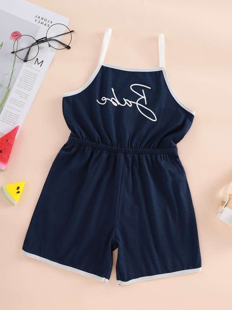 Letter Sporty Navy Blue Toddler Girls Clothing 1092