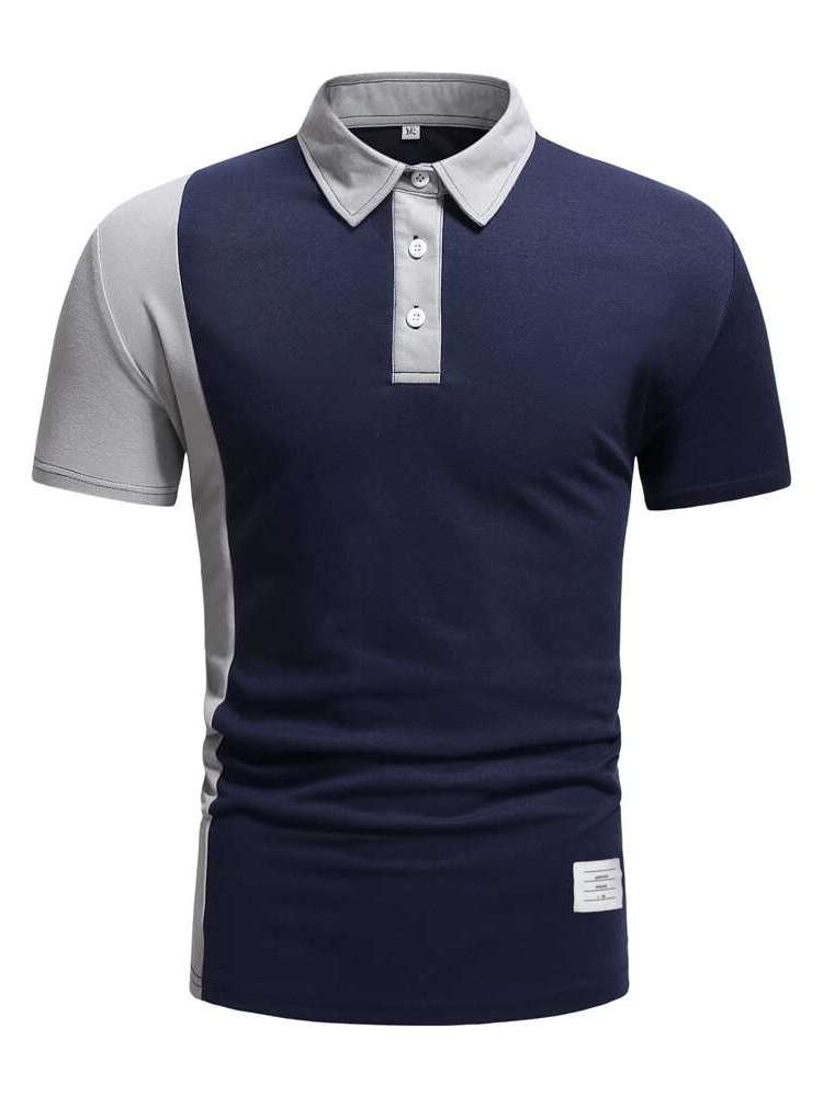  Polo Casual Navy Blue Men Tops 1455