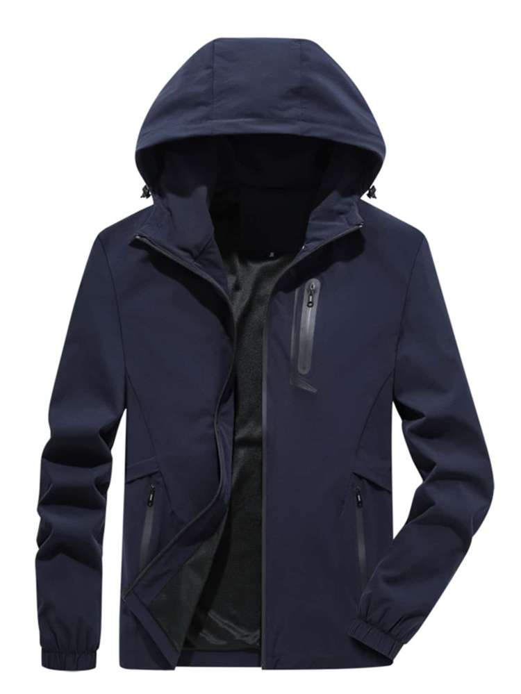 Casual Regular Drawstring Men Outerwear 4305