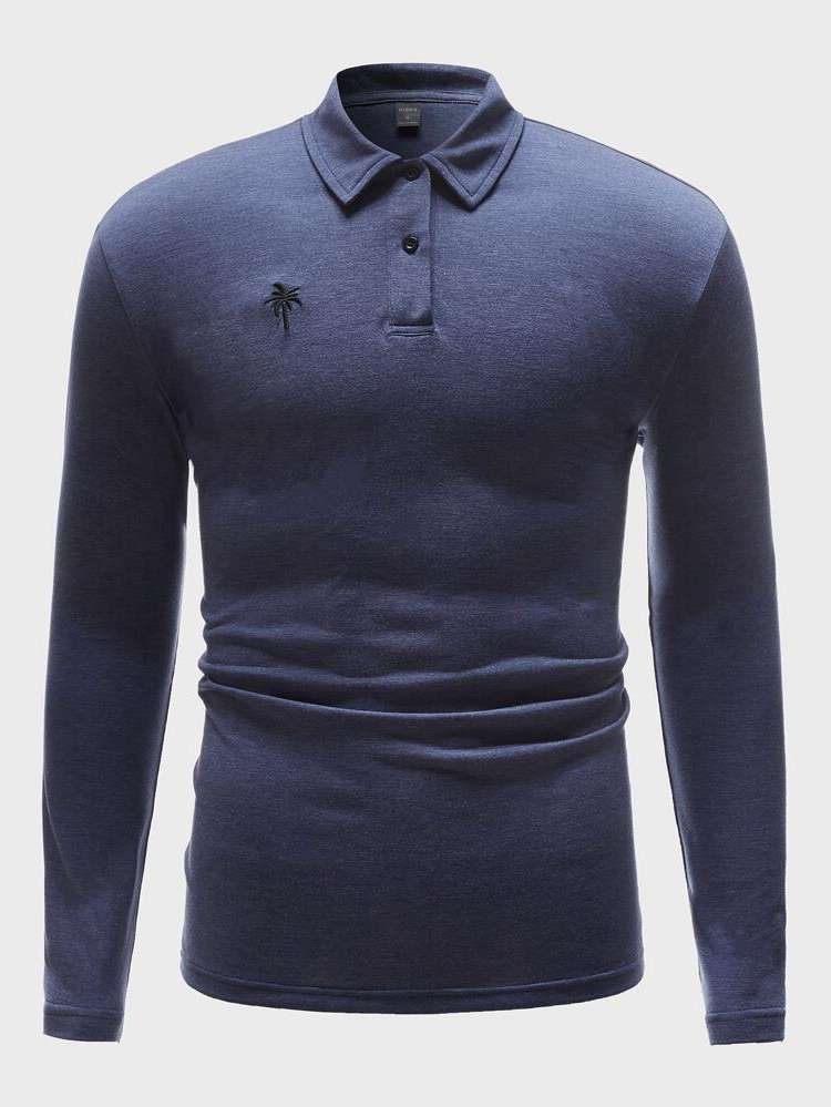 Regular Polo Navy Blue Men Clothing 4932