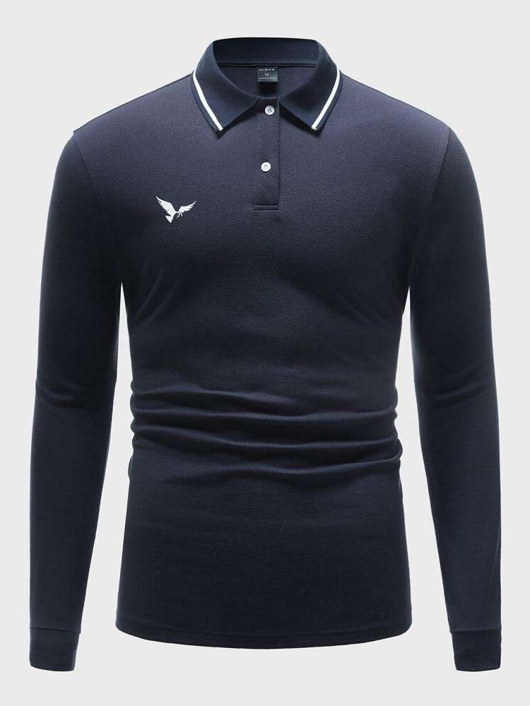  Regular Regular Fit Navy Blue Men Polo Shirts 5387