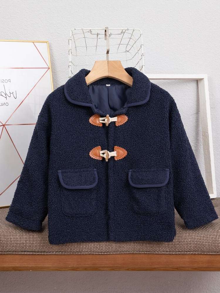  Regular Fit Plain Preppy Toddler Boy Coats 4472